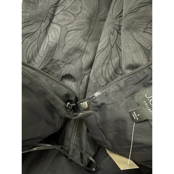 J. Crew Collection Black Jacquard Cocktail Dress Strapless Size 4 New - Picture 16 of 16